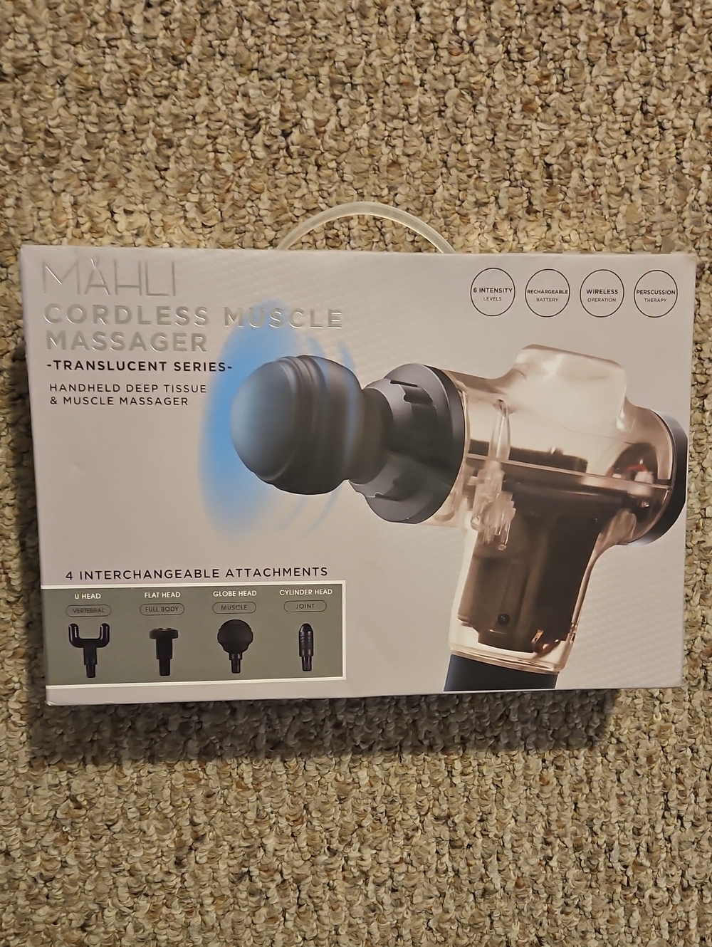MÄHLI Translucent Cordless Muscle Massager - Clear/Black